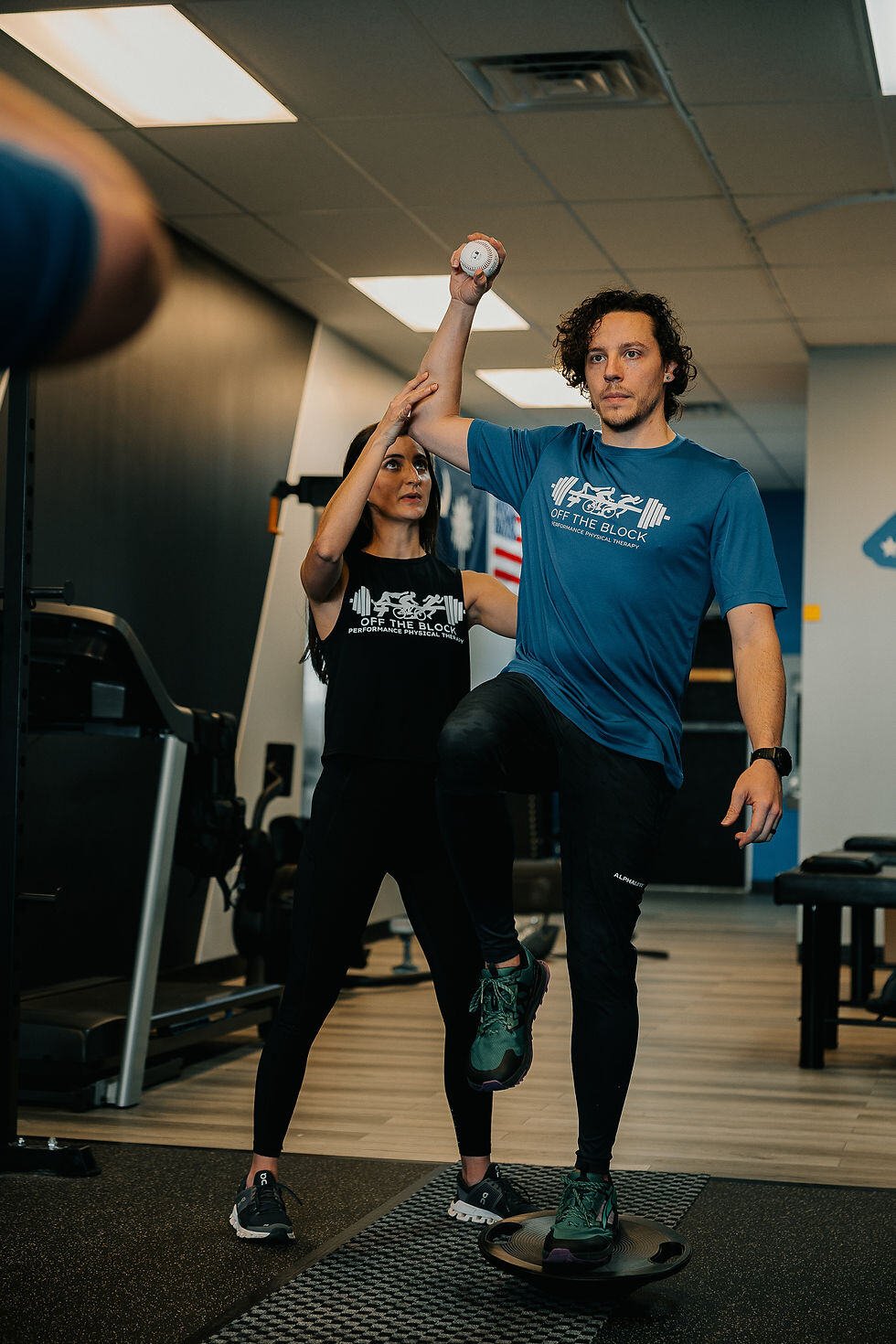 A baseball player in physical therapy