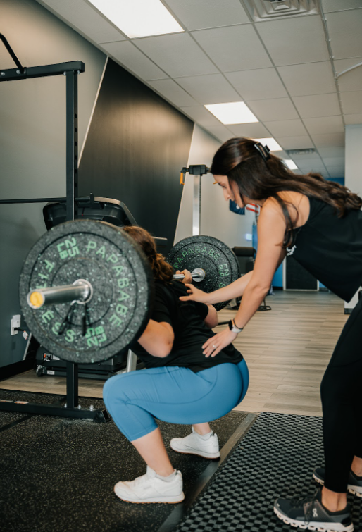 A patient is lifting weights